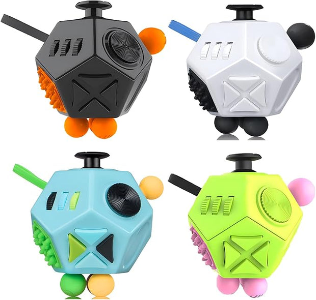 4-Pack 12-Side Fidget Cube Set