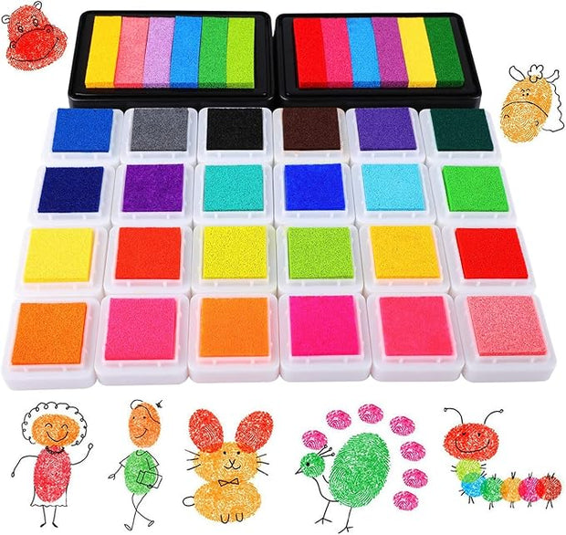 26-Piece Washable Ink Pad Set for Kids