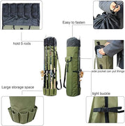 Heavy‑Duty Fishing Rod & Reel Organizer Bag – Holds 5 Rods