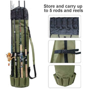 Heavy‑Duty Fishing Rod & Reel Organizer Bag – Holds 5 Rods