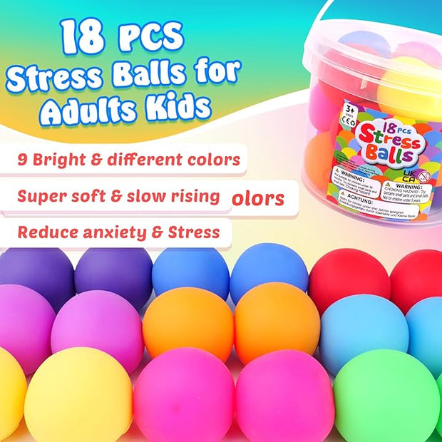 18-Pack Squishy Stress Balls