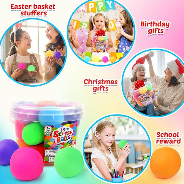 18-Pack Squishy Stress Balls