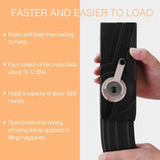 1600 Rounds Airsoft Speed Loader – Hand-Crank Design for 6mm BBs, Compatible with M4/M16 Magazines