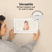 👶 Baby Handprint Keepsake Kit – Personalized Photo Frame with Clay for Hand &amp; Footprints, Ideal Baby Shower Gift