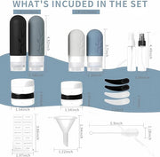 18-Piece Travel Toiletry Bottle Set – TSA Approved | Leak-Proof Silicone Containers & Multi-Functional Travel Accessories