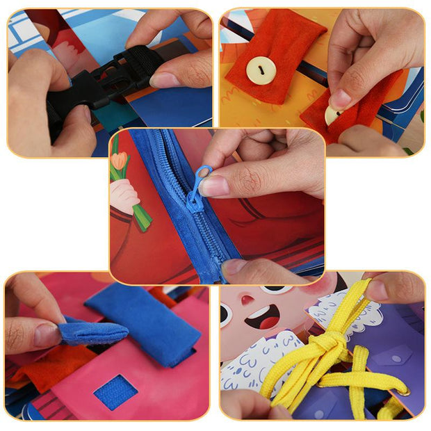 Multi-layer Wooden Busy Board – Early Education Sensory Toy for Toddlers