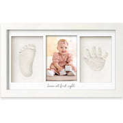 👶 Baby Handprint Keepsake Kit – Personalized Photo Frame with Clay for Hand &amp; Footprints, Ideal Baby Shower Gift
