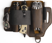 Leather Multitool Sheath – EDC Belt Organizer for Work and Daily Use, Fits Flashlight and Multitool