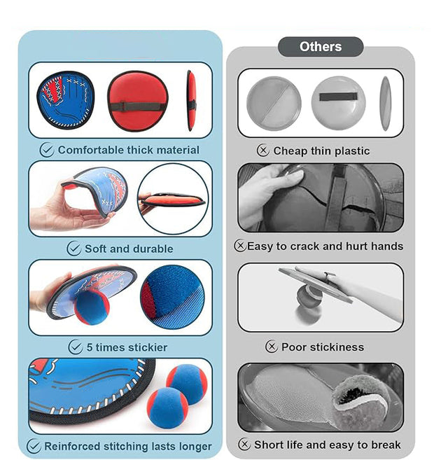 Ultimate Toss and Catch Game Set – 4 Paddles, 4 Balls, Endless Outdoor Fun for Kids &amp; Adults!