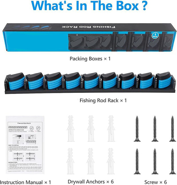 Universal Fishing Rod Holder—Stores Up to 9 Rods, Fits Various Diameters, Space-Saving &amp; Non-Slip!