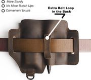 Leather Multitool Sheath – EDC Belt Organizer for Work and Daily Use, Fits Flashlight and Multitool
