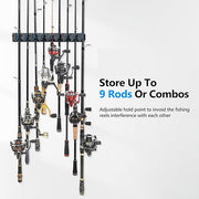 Universal Fishing Rod Holder—Stores Up to 9 Rods, Fits Various Diameters, Space-Saving &amp; Non-Slip!