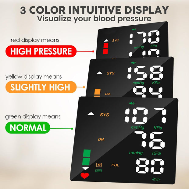🩺 LED Wrist Blood Pressure Monitor – Touch Screen, Voice Broadcast, Dual-User Memory