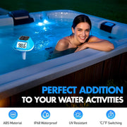 🌞 Smart Solar-Powered Thermometer — Bigger, Brighter, More Accurate Water Temperature Monitoring!