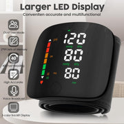 🩺 LED Wrist Blood Pressure Monitor – Touch Screen, Voice Broadcast, Dual-User Memory