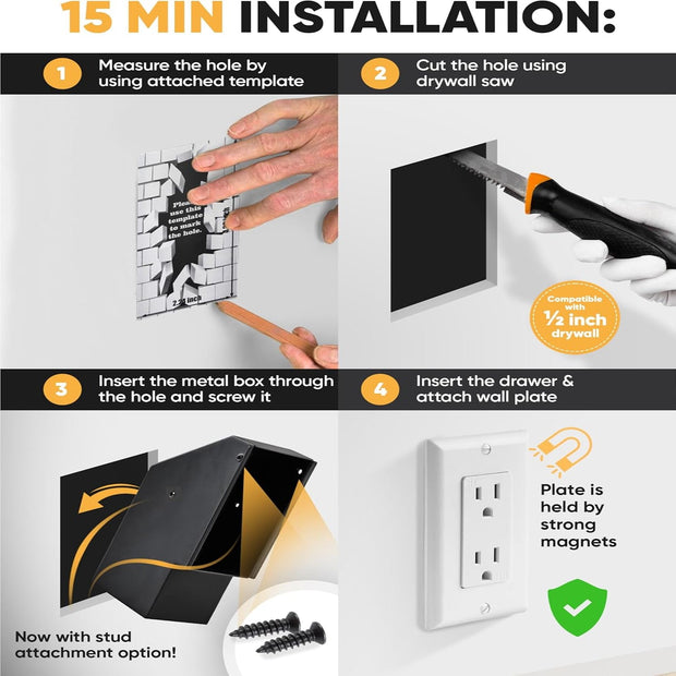 🔒 In-Wall Hidden Safe – Secure, Discreet Storage for Valuables