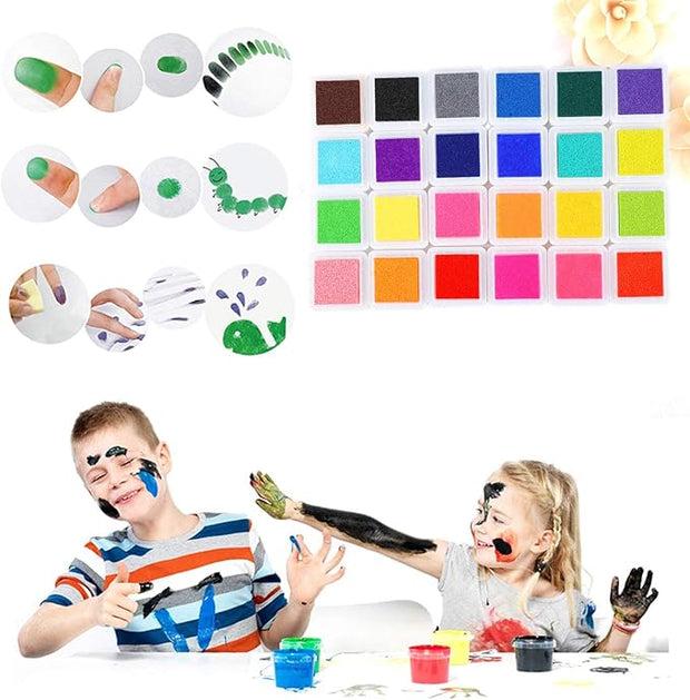 26-Piece Washable Ink Pad Set for Kids