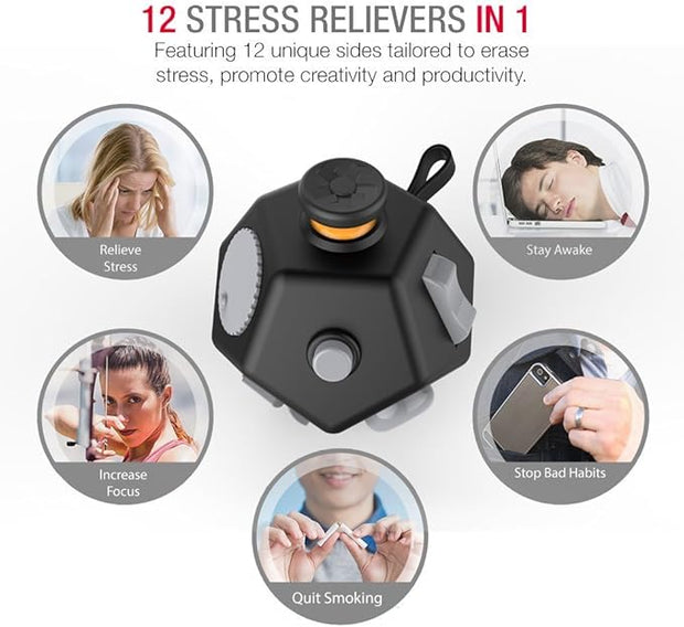 4-Pack 12-Side Fidget Cube Set