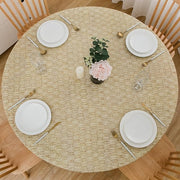 Round Vinyl Tablecloth with Flannel Backing