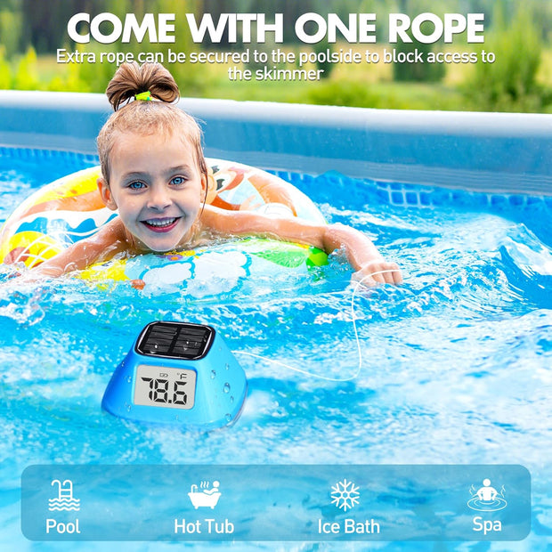 🌞 Smart Solar-Powered Thermometer — Bigger, Brighter, More Accurate Water Temperature Monitoring!