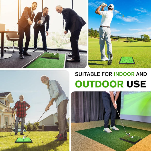 Golf Hitting Mat – Swing Path Feedback Training Mat for Indoor & Outdoor Practice