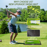 Golf Hitting Mat – Swing Path Feedback Training Mat for Indoor & Outdoor Practice