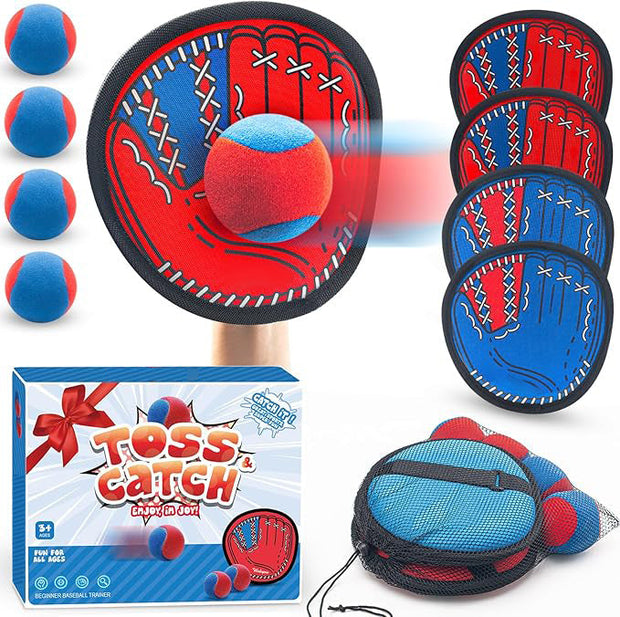 Ultimate Toss and Catch Game Set – 4 Paddles, 4 Balls, Endless Outdoor Fun for Kids &amp; Adults!