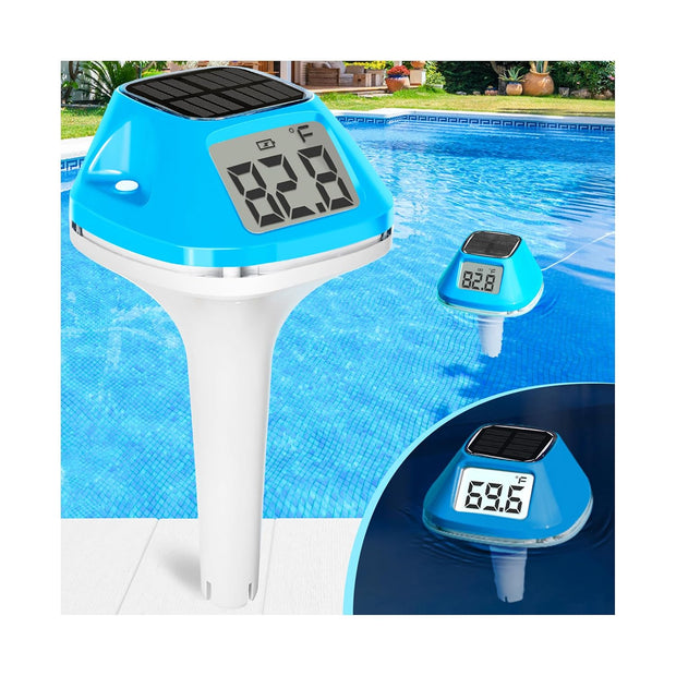 🌞 Smart Solar-Powered Thermometer — Bigger, Brighter, More Accurate Water Temperature Monitoring!