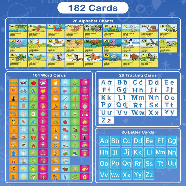 Alphabet Learning Pocket Chart – Fun ABC Flashcards with Handwriting Practice for Preschoolers