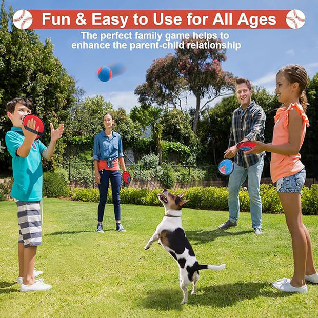 Ultimate Toss and Catch Game Set – 4 Paddles, 4 Balls, Endless Outdoor Fun for Kids &amp; Adults!