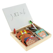 Wooden Puzzle Drawing Board – Magnetic Black & Whiteboard for Kids 3+, Enhances Creativity & Skills