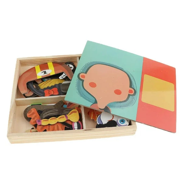 Wooden Puzzle Drawing Board – Magnetic Black & Whiteboard for Kids 3+, Enhances Creativity & Skills
