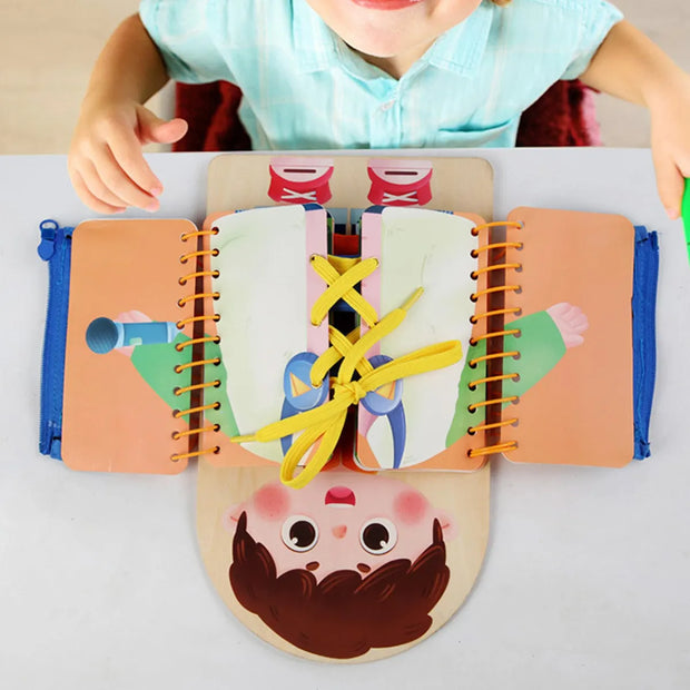 Multi-layer Wooden Busy Board – Early Education Sensory Toy for Toddlers