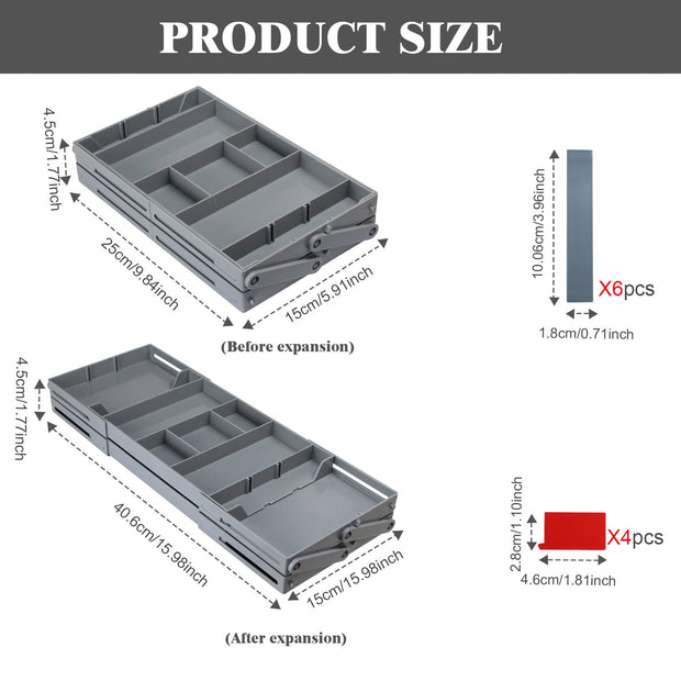 Multi-Layer Smart Drawer Organizer – 3-Tier Expandable Storage Box | Adjustable Dividers | For Kitchen, Bathroom, Makeup & Office Supplies