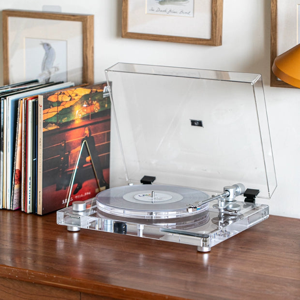 CrystalSound Pro - Transparent Bluetooth Turntable 🎶🔮