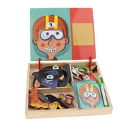 Wooden Puzzle Drawing Board – Magnetic Black & Whiteboard for Kids 3+, Enhances Creativity & Skills