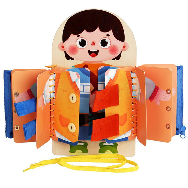 Multi-layer Wooden Busy Board – Early Education Sensory Toy for Toddlers