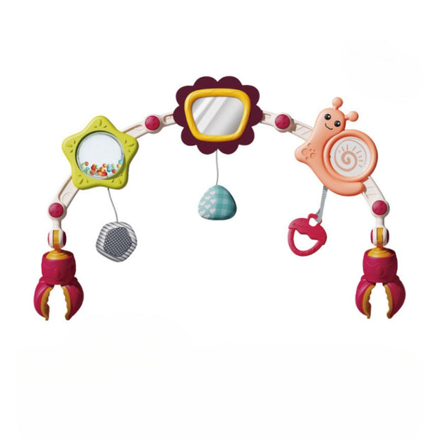 🌈 Adjustable Stroller Toy Arch with 6 Sensory Toys 👶